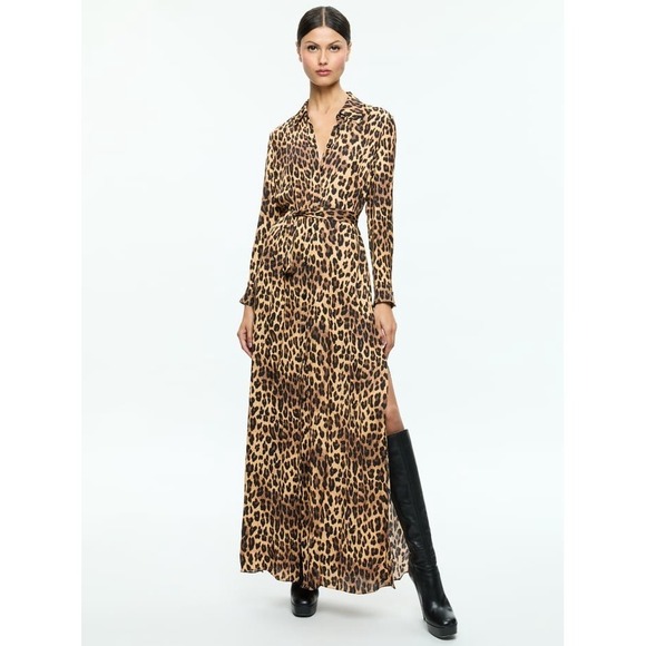 Alice + Olivia Dresses & Skirts - Alice and Olivia Chassidy Shirt Dress Small Leopard Print Maxi NO BELT
